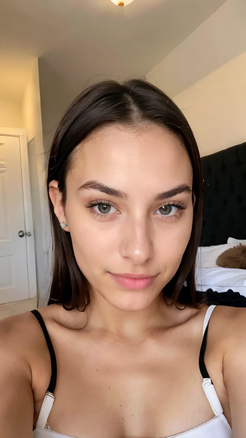 Jolie belle blonde japonaise française faisant un selfie en regardant directement la caméra, selfie, clivage, très détaillé, 14 ans, visage innocent, cheveux naturellement ondulés, yeux bleus, haute résolution, chef-d'œuvre, meilleure qualité, détails complexes, très détaillé, mise au point nette, peau détaillée, texture de peau réaliste, texture, yeux détaillés, professionnel, 4k, Sourire charmant, tourné avec Canon, 85mm, légère profondeur de champ, Vision des couleurs Kodak, corps parfaitement ajusté, extrêmement détaillé, photographier_\( ultra\), photographierrealistic, Réaliste, Post-traitement, détails maximum, rugosité, vrai vie, Ultraréaliste, photoréalisme, photographiery, 8k euh, photographiery