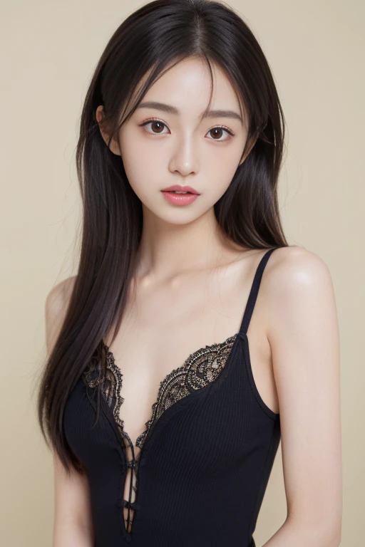 Tabletop, (Top Quality), (Masterpiece) Realistic, realistic, highly detailed, finely detailed, high resolution, 8k wallpaper, ,anatomically correct body, symmetrical eyes, one cute girl, (Korean woman: 1.4), (20 years old: 1.4), (Black hair: 1.3), (Straight long hair: 1.4), (Skinny: 1.3), 165cm tall, she is tall, (she is wearing a T-shirt and a tartan mini skirt), sharp focus, perfect dynamic composition, fine and beautiful eyes, slim body, (Small chest: 1.4), (Small chest: 1.4), (Small chest: 1.4), (Small chest: 1.4), Thin hair, Detailed and realistic skin texture, smiling, ,(Full body : 1.4),Summer park, She is on all fours, from point of view, the camera is shooting from behind at an angle, and she is looking back over her shoulder. She is wearing a swimsuit, not underwear, so it looks natural,