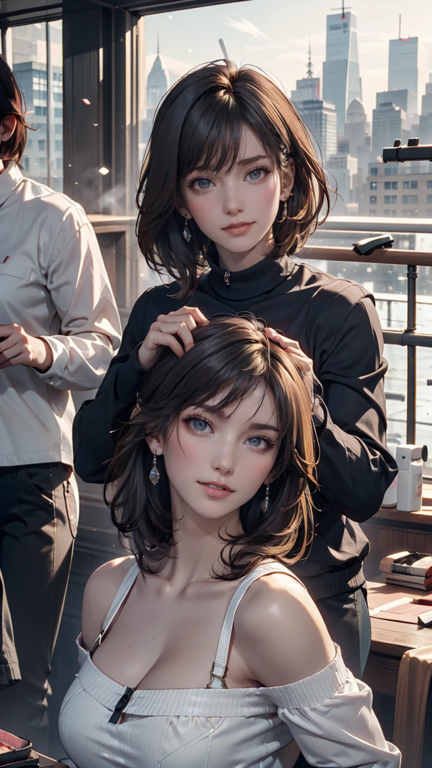 2girls,duo,raw photograph,realistic,faded freckle