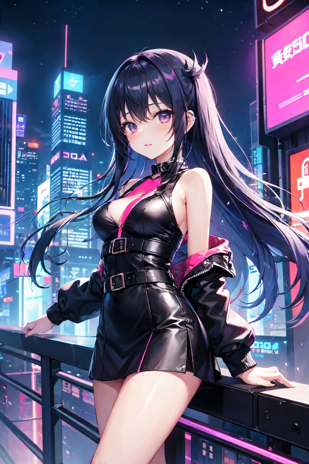 beautiful femboy, femboy, feminine male, crossdressing, crossdresser, crossdressing male, flat chest, small bulge, cyberpunk, futuristic, Masterpiece, 