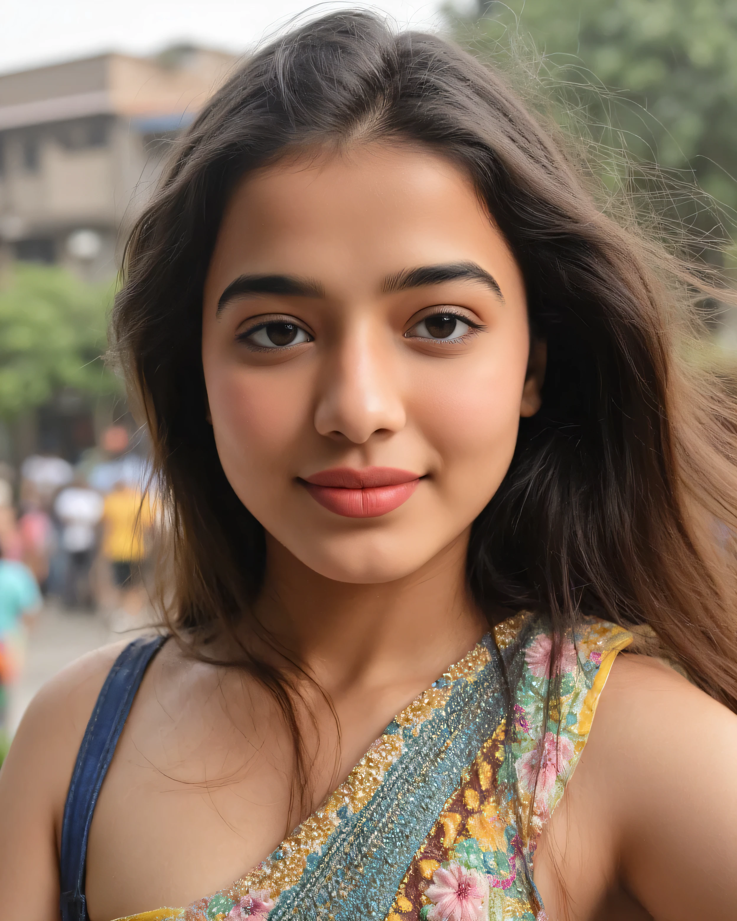 photo of indian girl wide angle photo