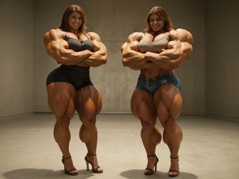 sexy real photo from instagram, left side view, with red hair , in full height, Sexy young woman. ((((Massive Female Bodybuilder:1.5)))), (((huge muscular ass:1.5))), ((wide hips)), (slim waist), (((wide shoulders:1.5))), ((((Huge breasts:1.5)))), Very cute girl with lovely big eyes and beautiful plump lips. a bit like Scarlett Johansson and Milla Jovovich when she was younger, Juicy figure, wearing BDSM leather belts instead of panties, Standing against the wall, ((NSFW))