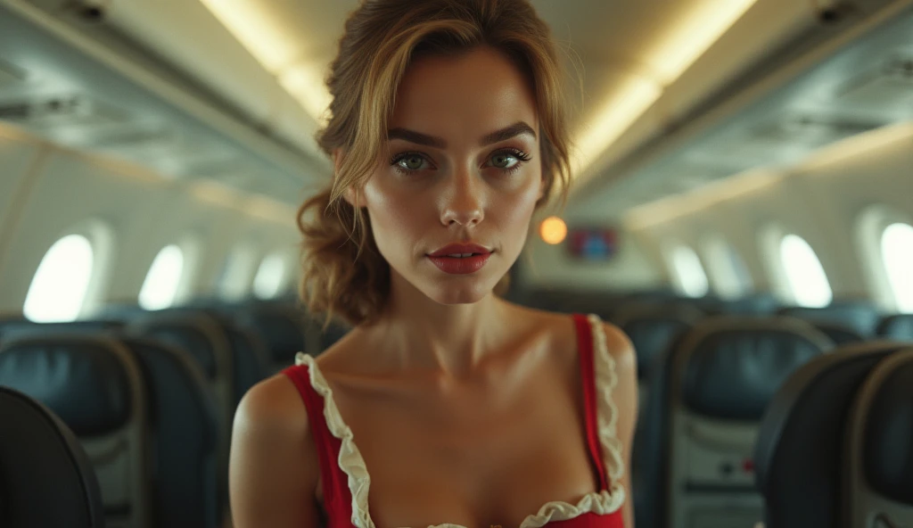 (sexier brasserie, big breast) cleavage shown
