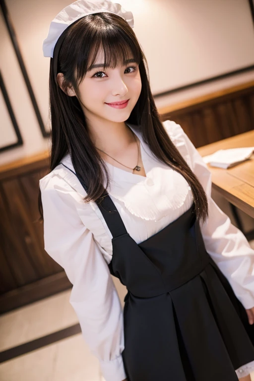 「Please create a vertical image of a gravure idol.。Please reflect the following characteristics:。」

1. **Baby Face**: Very young for his age々Successfully、Cute Face。It has big eyes and a round face.。
2. **Petite figure**: She is about 154cm tall.、 figureです。
3. **Black Hair**: トレードマークのBlack Hairは、In a loosely curled style。
4. **fashion**: Casual and cute。
In an idol-like uniform-style outfit、Frilly outfit。
5. **smile**: 非常に魅力的なsmile。
6. **Pause**: 躍動的でかわいいPause。