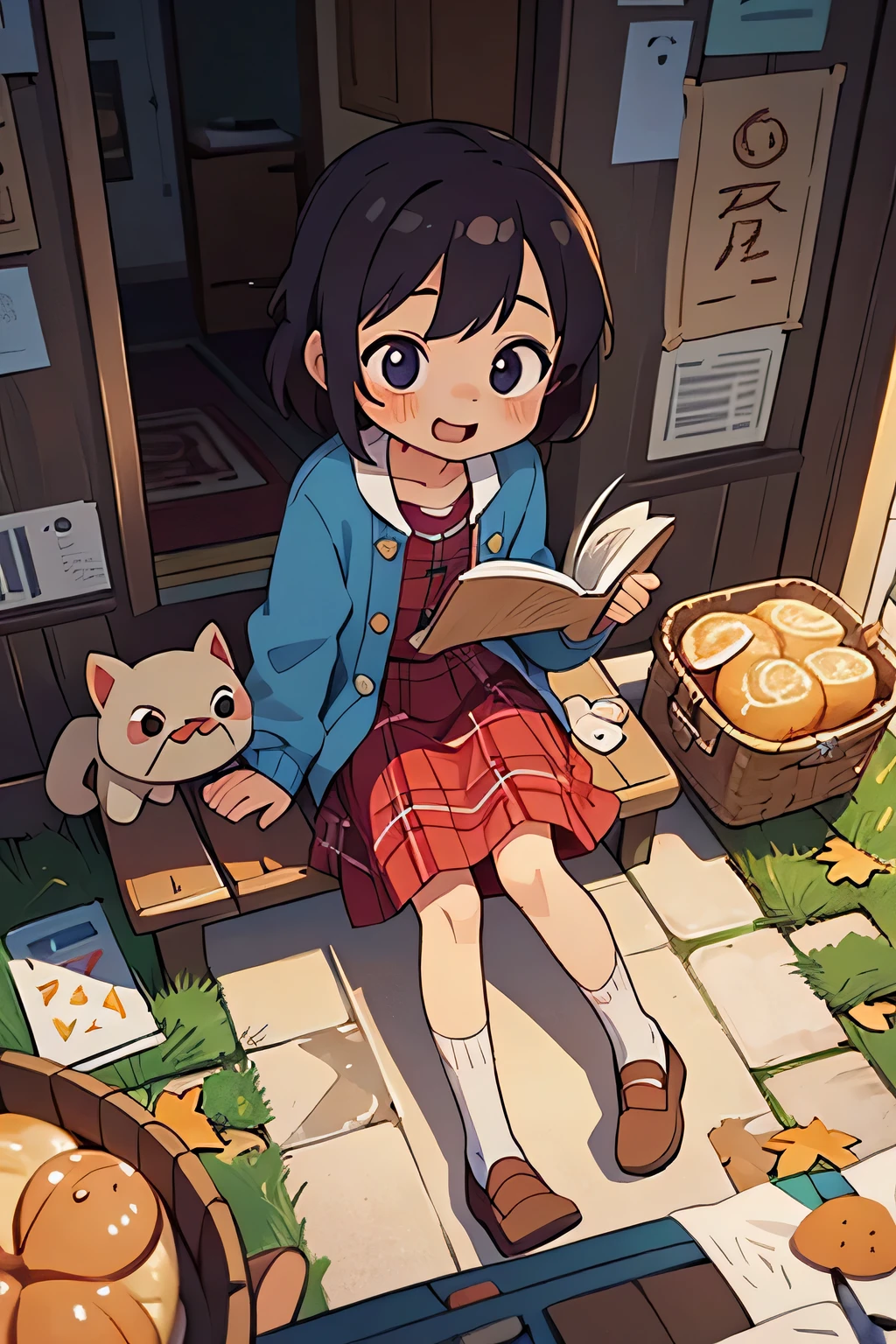 best quality、 high resolution、( high definition:1.2)、masterpiece、 detailed background、Teenage beauty、 under a clear autumn sky 、 beige and beige I chose calm colors such as light blue 、 fallen leaves fluttering down the school courtyard 、 I clutched the small package tightly 、
when the bell for lunch break rang, the girl fidgety checked the inside of her bag 、 and smiled as if she were relieved 、
I got up a little early to give it to the boy 、, the girl turned her face bright red and looked away and said in a low voice 、「Now 、Do your best, me!」 and walked to his front 、
「Well 、This... !」
It's something special that worked so hard 、
「What's this ?」 The boy had a slightly surprised expression on his face when suddenly held out 、
「 I took a bite with admiration 、 try eating it... 」
The two enjoyed a conversation without anything while eating the bento together 、
is small for omelets 「keep it up」 and it was written with a homemade bento that she had worked so hard to prepare since yesterday 、
「That's amazing 、 I can make this !」 、
「Yeah、delicious! thank you!」
the moment I heard those words 、 and ketchup, and the boy smiled involuntarily 、
The boy was sitting on a quiet bench behind the school building like always 、
When I opened the package, there were carefully packed side dishes and a cute heart-shaped one Onigiri 、
When I asked 、 and walked to his front 、 wears a cute flared skirt with a thin cardigan with pearl buttons, and {x} a girl's heart throbs when she finds that figure gnawing bread while reading a book {x} for girls, that casual time became a special moment that sparkles brightly in their hearts {x} Wear a small jacket-style top with a plaid skirt for an adult-like look、 I put tights or cute socks underneath 、 and I walked to his front 、 is cute