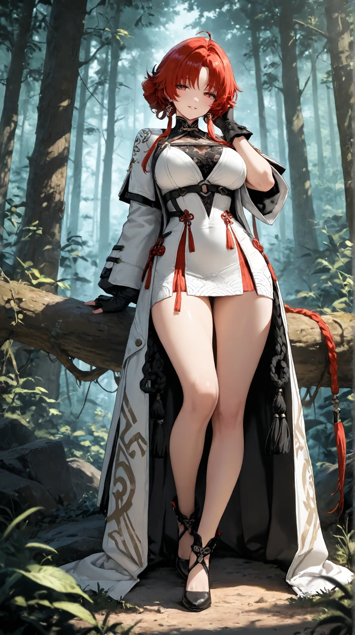 1female,25 age old,Large breasts,Pornographic exposure, 独奏,(Background with:ports,coniferous forest,at winter season,Snow on the ground) with his long black hair, 比基尼,standing on your feet,Sweat profusely,drenched all over the body,seen from the front, curlies, mostly cloudy sky,(((tmasterpiece),(Very detailed CG unity 8K wallpaper),best qualtiy,cinmatic lighting,detailed back ground,beatiful detailed eyes,Bright pupils,(Very fine and beautiful),(Beautiful and detailed eye description),ultra - detailed,tmasterpiece,)),facing at camera,A high resolution,ultra - detailed),revealing breasts,Bare genitalia, Bulge,Camel toes,Raised sexy,Flushed complexion,Open-mouthed,frontage,Samurai of Japan,down jacket,Fur collar,cyber punk perssonage