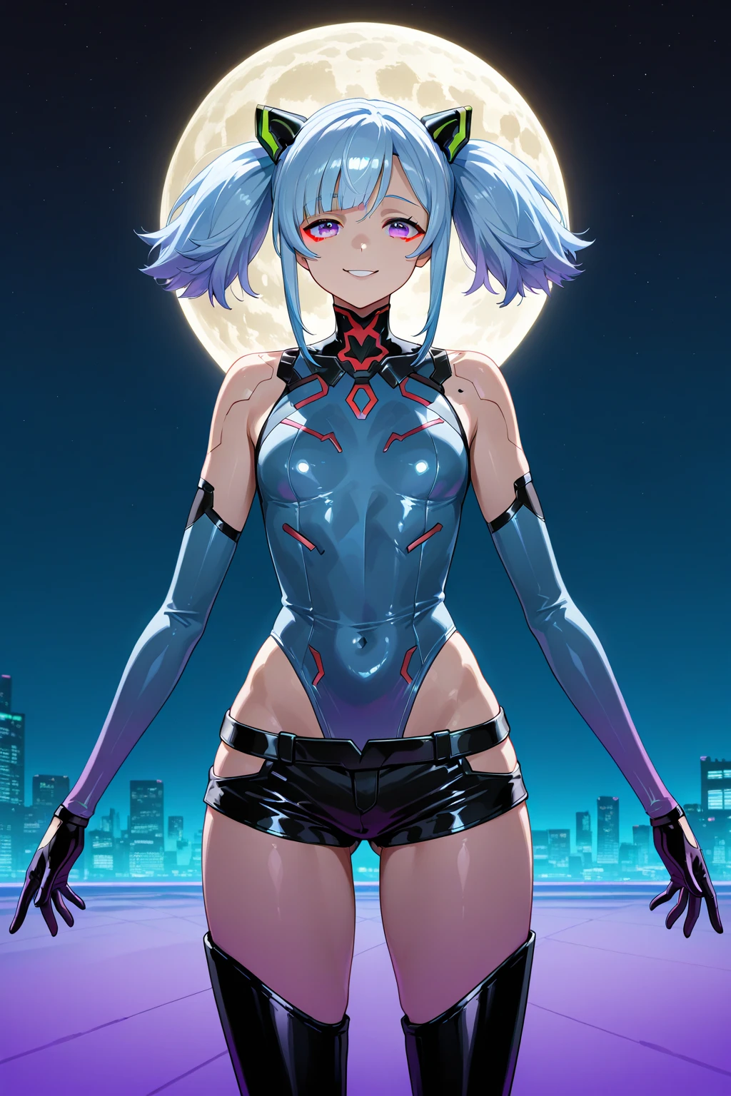 Portrait Of Girl, Face close to the camera, the night, Kneeling, Nudie, , Erotica, Romantic, closeup face (very detailed eyes, Lips 1.1), Face close, extends his hand to the viewer, gloomy composition, gloomy background, Room, Very detailed. stands on the edge of the roof, gloomy atmosphere, very detailed eyes, grey-blue eyes, Beautiful figure, Ruins, ruined city, very detailed eyes, facing the viewer, Beautiful figure (Proper Anatopy 1.1.), in full height (Body Full 1.1), Slim, Slender figure, shapely legs, Anime style, 2B from the anime NierAutomato, white colored hair, Bob hairstyle, Cutouts on the shoulders, Cutouts on the chest, Neckline at the waist, black stockings, Black Short Skirt, Very detailed face, Very beautiful face, in full height (Body Full 1.1), small elastic breasts, Beautiful slim figure, femininity,tmasterpiece,beste-Qualit,higly detailed,8K resolution, High Sharp, 8K resolution, higly detailed, 8K UHD, Professional lighting,a perfect face, detailed face and body, ray traced, expressive look,elastic small breasts, Heightened sexuality,