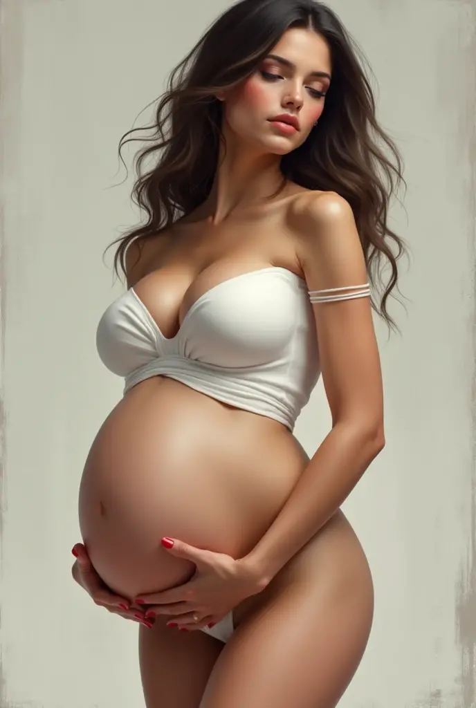 Naked pregnant girl