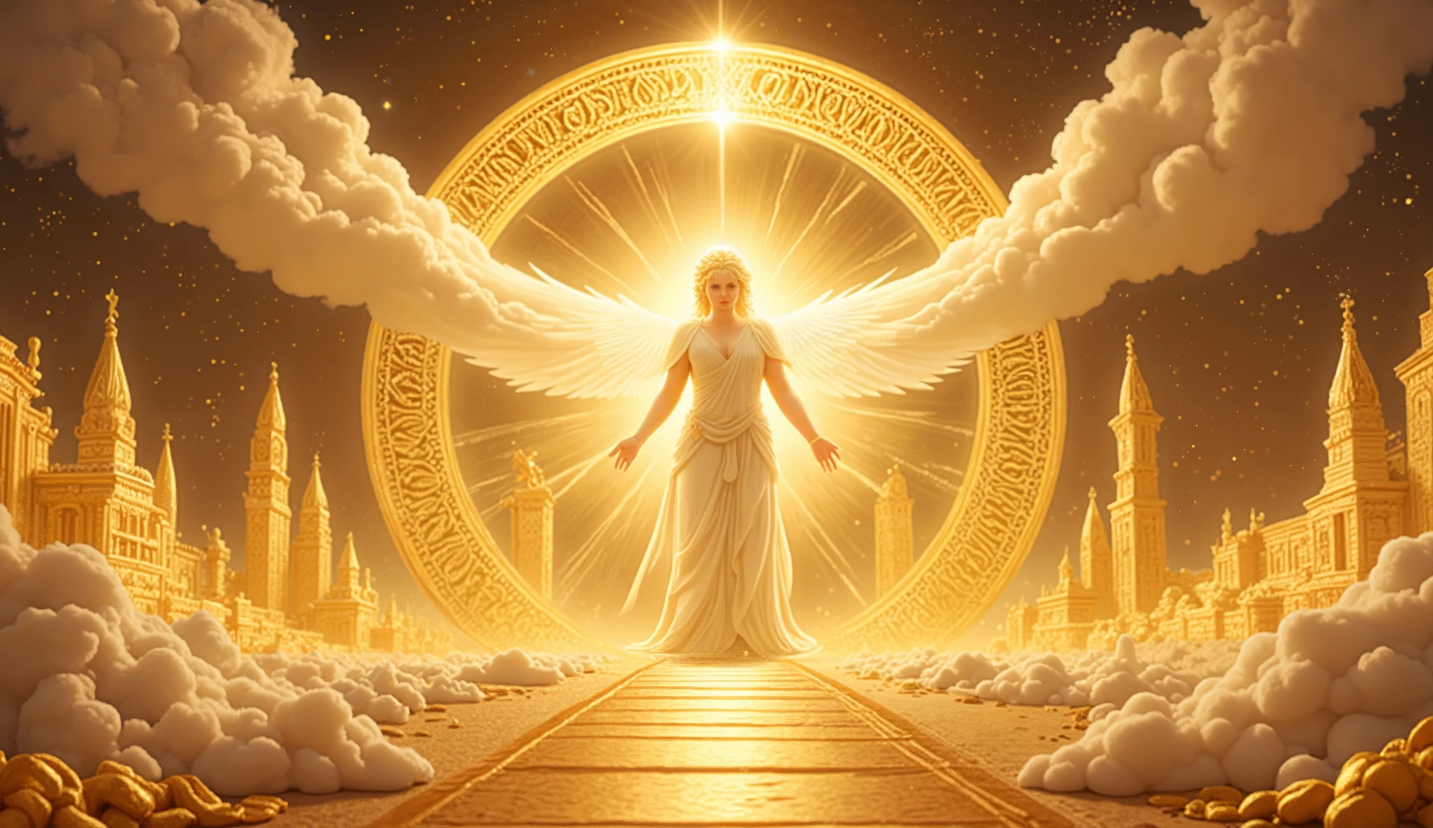  a holy and heavenly city ,  made of pure and transparent gold, with a jasper wall 