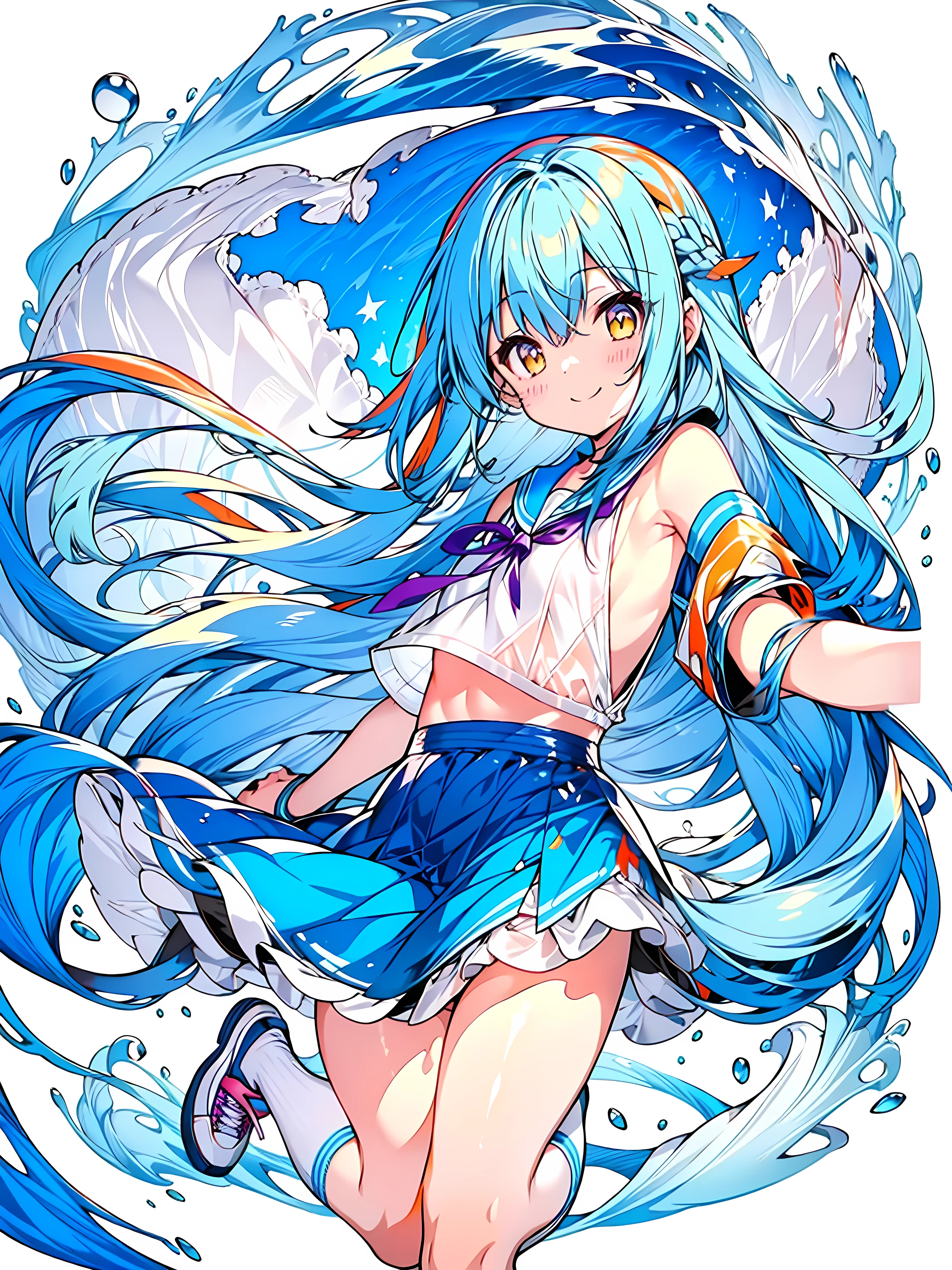 Anime goddess,with hair dishevelled,visual shock,color,high detal