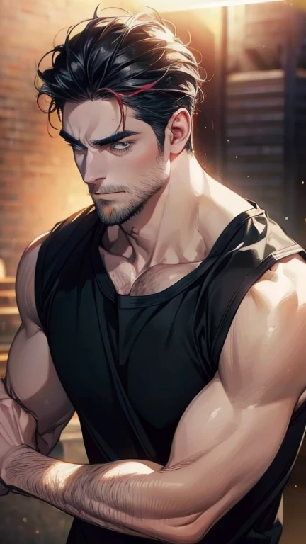 Realiza un foto desde el frente en la cual el 1boy (shen del videojuego (league of legend) se encuentra de rodillas limpiando sus manos en un estanque de agua. Su cuerpo es (musculado, sexi, definido, de hombros grandes, abs muy tonificacos, brazos grandes), (con cicatrices en el torso), pelo color blanco, mirada tranquila, transmite un seriedad y paz. a high definition, La mejor calidad, ultra detallado, extremadamente delicado, Anatomically correct, face symmetrical, Ojos y cara extremadamente detallados, ojos de alta calidad, creatividad, foto RAW, UHD, 8k, (luz natural, Pro Lighting:1.2, cinematic lighting:1.5, mejor sombra), (obra maestra:1.5)