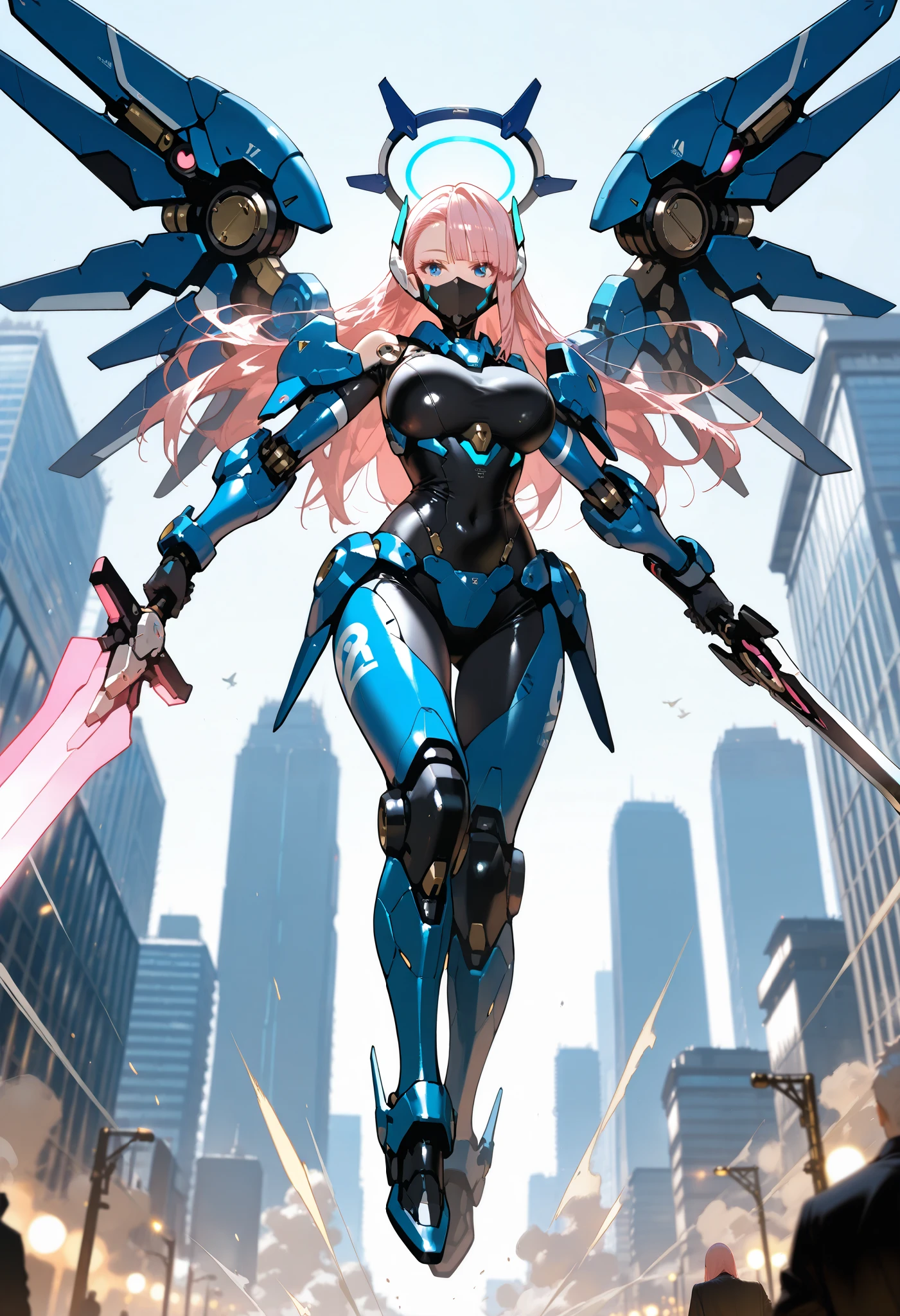 Anime - style image of a woman with wings and a sword - SeaArt AI