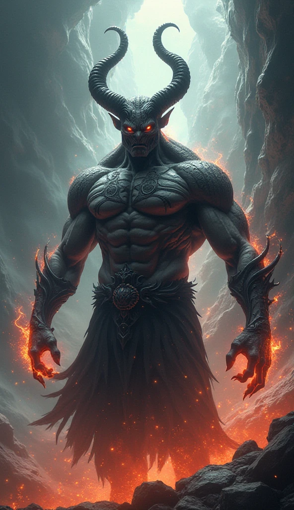 A tall and imposing Sukuna stands in the center of a dimly lit, ancient temple, surrounded by crumbling stone pillars and faintly glowing cursed inscriptions on the walls. His four muscular arms flex with a dark, ominous energy as he prepares to unleash his full power. His four eyes, two of which are angled differently and set on the flesh plate-like structure on the right side of his face, gleam with a menacing red glow, reflecting his overwhelming arrogance and malevolence.
Sukuna's short pink-red hair is slightly spiked and pushed forward, accentuating the sinister expression on his face. His large mouth, set on his stomach, is twisted into a cruel grin, revealing sharp teeth. His body is adorned with intricate black tattoos that snake across his wrists, upper arms, chest, and abdomen, with black dots prominently tattooed on his shoulders. These markings pulse with a dark aura, as if they are alive, feeding off the cursed energy that surrounds him.
He wears only a pair of loose, dark pants, leaving his upper body bare and exposing the full extent of his monstrous tattoos. His stance is powerful and confident, with his upper right arm raised, fingers curled as if gripping an invisible force, while his lower left arm is extended outward, fingers splayed as if ready to unleash a devastating attack. The other two arms hang by his side, ready to strike at a moment’s notice.
His expression is a mix of wicked delight and cold, calculated malice, capturing the essence of a demon who revels in destruction and chaos. The faint light from the cursed inscriptions casts shadows that dance across his form, highlighting the contours of his muscular physique and the eerie glow of his red eyes. Alone in this ancient, cursed temple, Sukuna prepares to unleash his wrath, a living embodiment of terror and power.