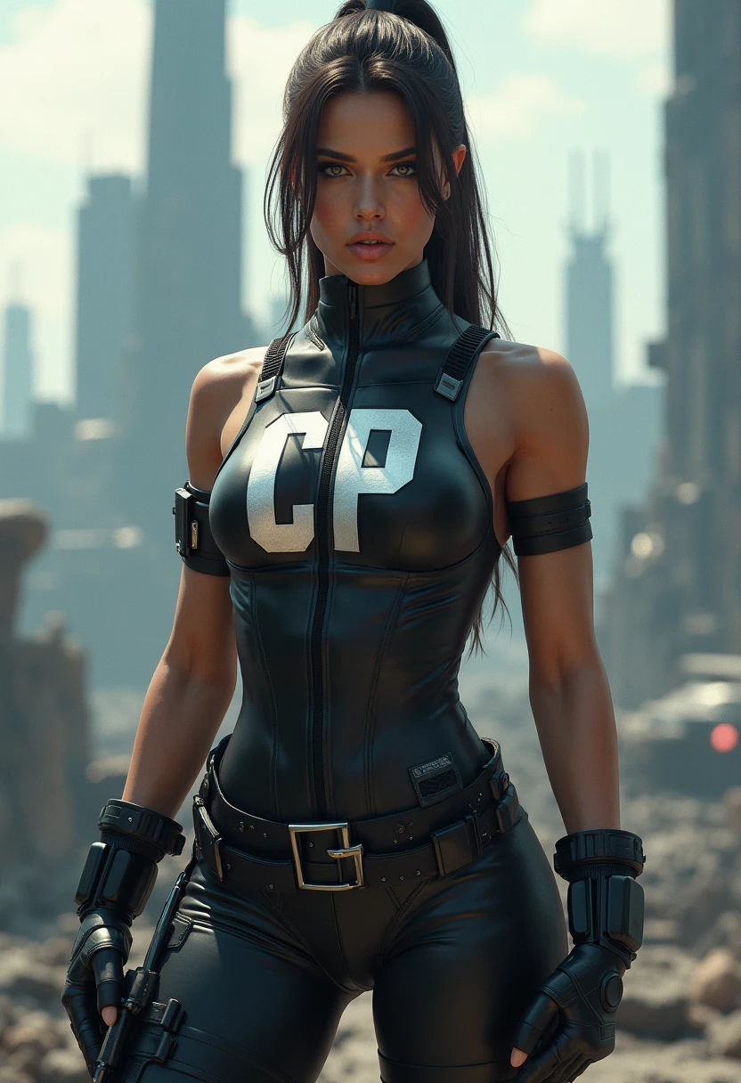 There's a woman in a white top and black pants holding a gun, Tifa Lockhart, como personagem de overwatch, tiro de close-up, Cosplay profissional, Loba Andrade de Apex Legends, Tifa, Cosplay realista, tifa lockheart, Jill Valentim Glamorosa, Tifa Lockheart glamourosa, quiet from metal gear solid, Lara Croft como Mulher-Aranha, Foto do perfil , On his uniform it is written (viva israel) it is evident that she is a soldier of Israel