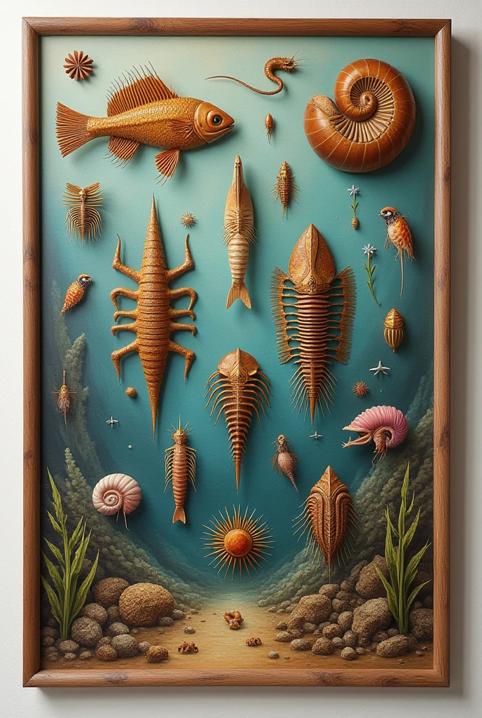 Create a tattoo by mixing biomechanical elements with sea beings