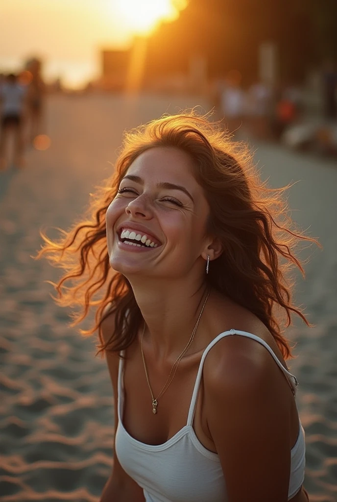 a very excited woman