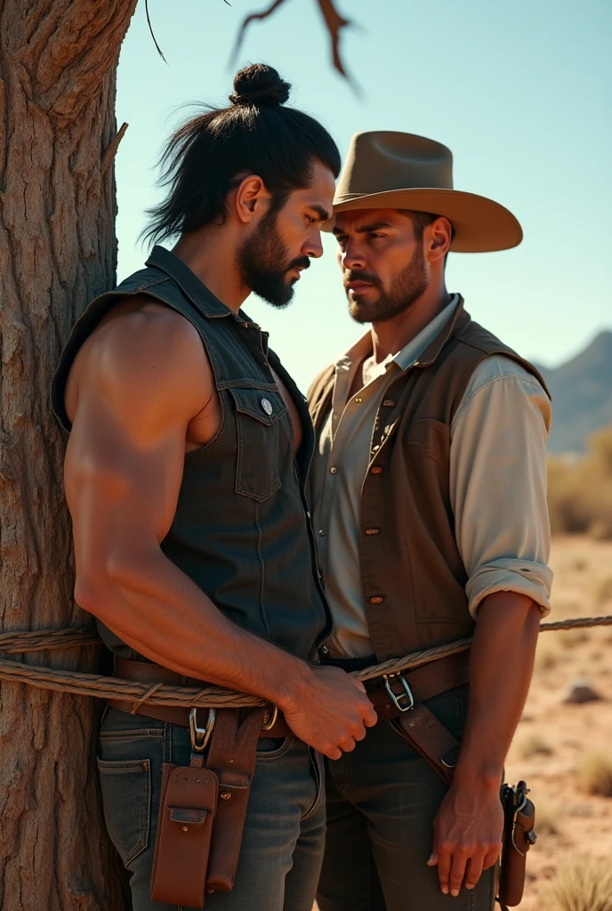 Breakback Mountain, the western United States, the complex relationship between love and sex between two men, Heath Ledger, Jack Glenho, working on the farm, handsome, cowboysexy sailor suit triangle thongs, more details, background scattering 1.8 HD 8k real photos! Sex. Chest muscles! Chest hair! tattoo. white hair Smoke, movie feeling! Movie lights! Award-winning poster Ambiguous and teasing Western cowboy dress up。Close-up multi-angle shooting。The close-up of the protagonist!!!