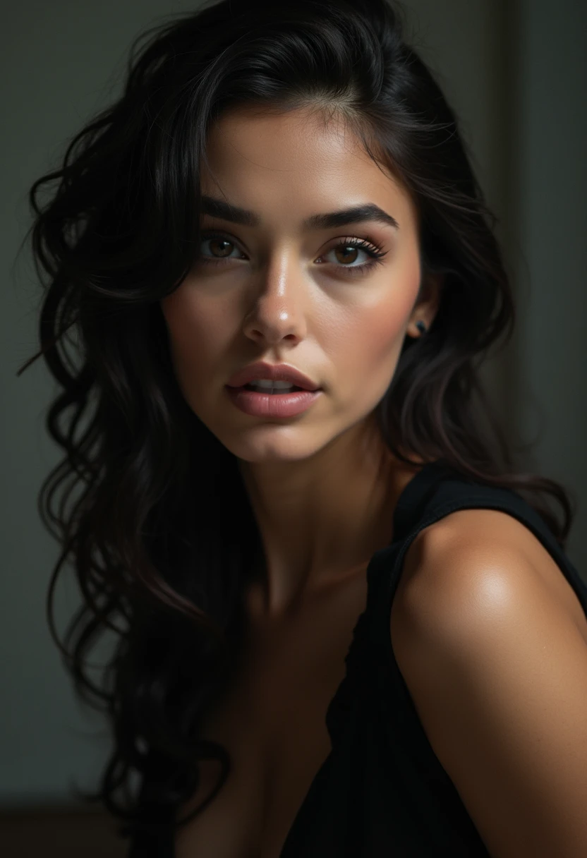 (realistic,photography:1.2),vivid colors,low-key lighting,blurred background,sexy atmosphere,bold composition,contrasting textures,professional lighting setup,high contrast,showcasing sharpness,attention to detail,perfect exposure,impeccable focus,expressive gaze,alluring expression,luminous skin,dramatic shadows,subtle highlights,sensual curves,subdued colors,mysterious atmosphere,provocative style,edgy aesthetic,sultry ambiance,intense intimacy,masculine undertones,enhanced with post-processing,artistic storytelling,seductive allure,evocative mood,enticing beauty,captivating presence,strong sense of emotion,feminine power,unapologetic confidence,masterful composition,striking visual impact,unforgettable imagery.