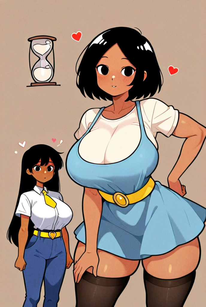 In Yusuke Murata style, Hold the pose, but draw with flat colors, cel shading, limited color palette and simplified lighting. The body must be muscular and athletic, a man holding a woman with a sexy body and big breasts on his shoulder.