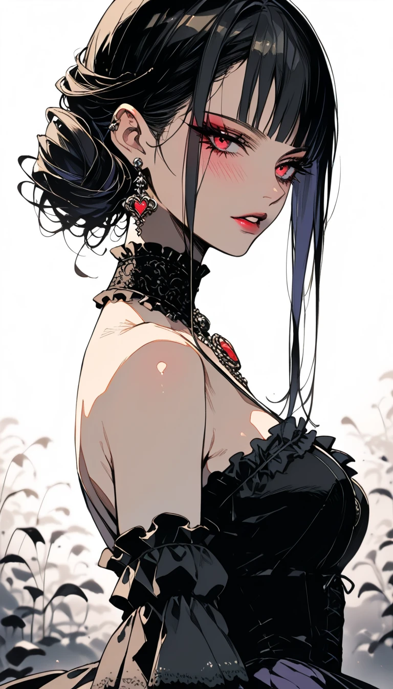 Lady,Black Hair,dress,beautiful,anime,tattoo