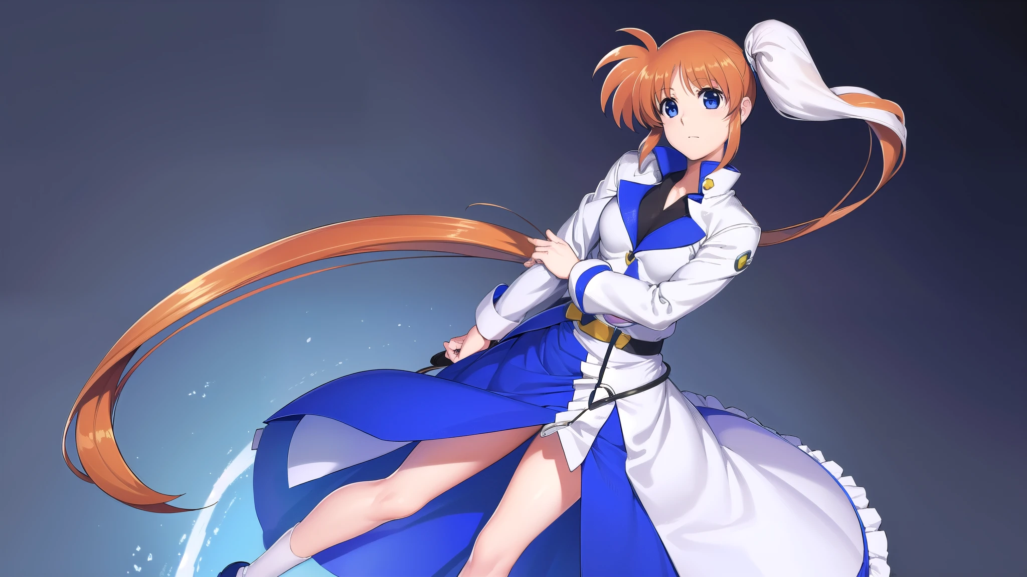 nanohatakamachi , Nanoha Takamachi, (Nanoha Takamachi:1.5), long hair, blue eyes, tea hair, hair bow, ( side ponytail :1.5), white ribbon,
break magical girl, jacket , color, puff sleeve, Long Sleeves , white jacket ,
break looking at viewer, full body, upper body,
break outdoors, city, null,
break (masterpiece:1.2), best quality, high resolution, Unity 8K Wallpaper, (illustration:0.8), ( beautiful detailed eyes:1.6), very detailed顔, perfect lighting, very detailedCG, ( perfect hand, perfect anatomy),,、 bed、Masterpiece、 best quality、 Detailed Help 、 cute anime 、 illustration of a train、 high resolution, attention to detail, 超 high resolution, very detailed, Little Curvy Girl , , super realistic girl、子供underwear , low angle、 Plane、 full body view, Back view、 pleasant face、、underwear、 disheveled clothes、perfect body、 low angle、股間の隙間からunderwearが見える