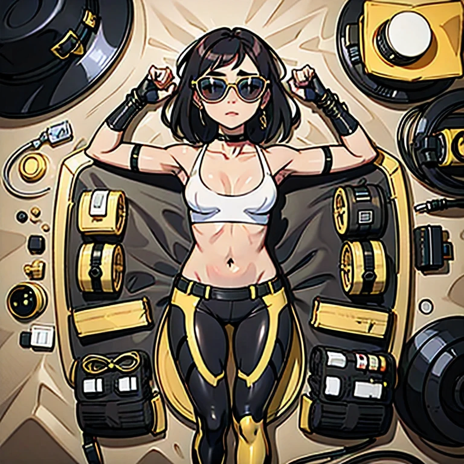 ((gothic vampire piloting in gothic spacecraft)), ((((retro) anime))), (from below), ((120 fov)), ((((gothic)) control panels)), ((mature)), (((gothic))), iridescent bodysuit, ((lace accessories)), ((pilot seat)), ((((lying back)) pose)), ((elegant)), (((serious tone))), ((cockpit top control panel)), intricate control panel details, (close-up), 1990s (style), masterpiece, [blushing], [sweat], ((claustrophobic)), sparkles, best quality, screens, ((pilot helmet)), (((hands on controls))), night, colorful cockpit lights