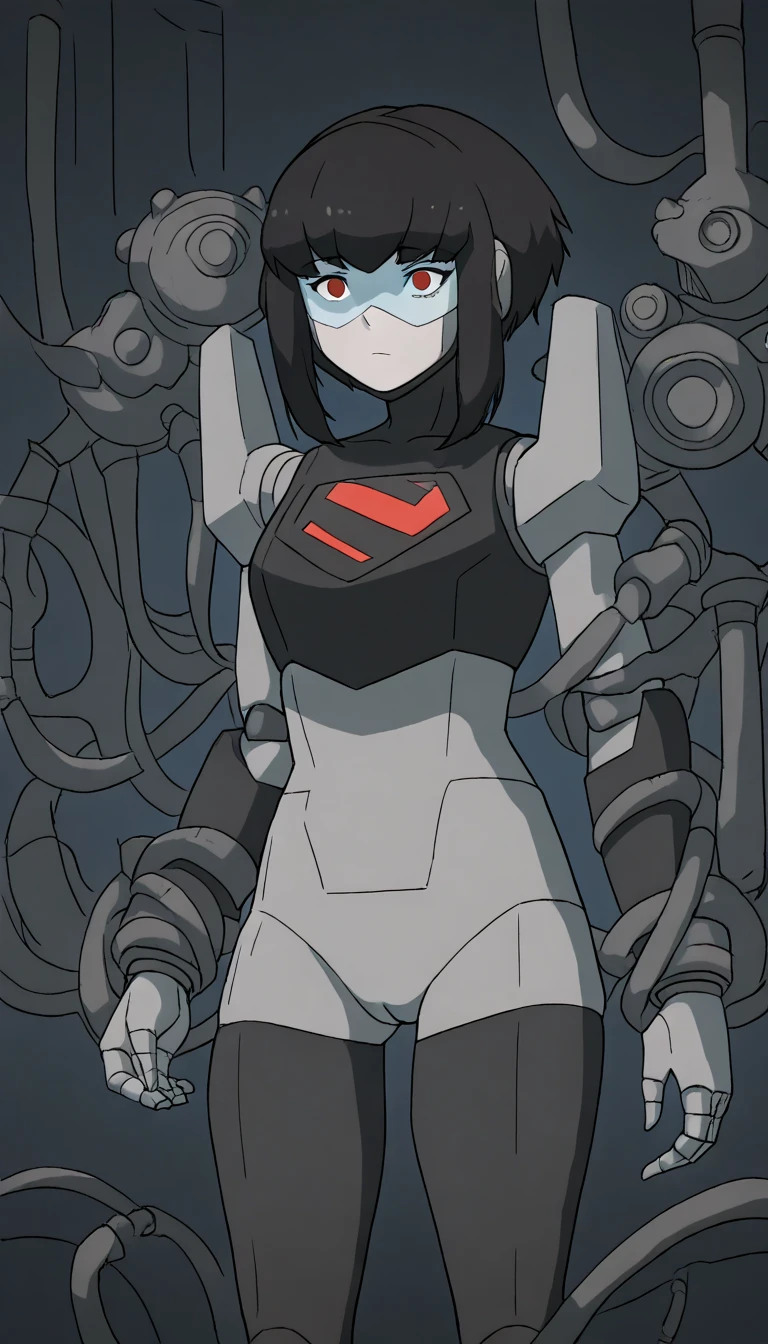 1girll, female focus, Solo, White background, armor, Simple background, Blue skin, gloves, Full body, Standing, open hand, long boots, helmets, Mask, duel monster, multiple arms, myth, full bodyesbian,