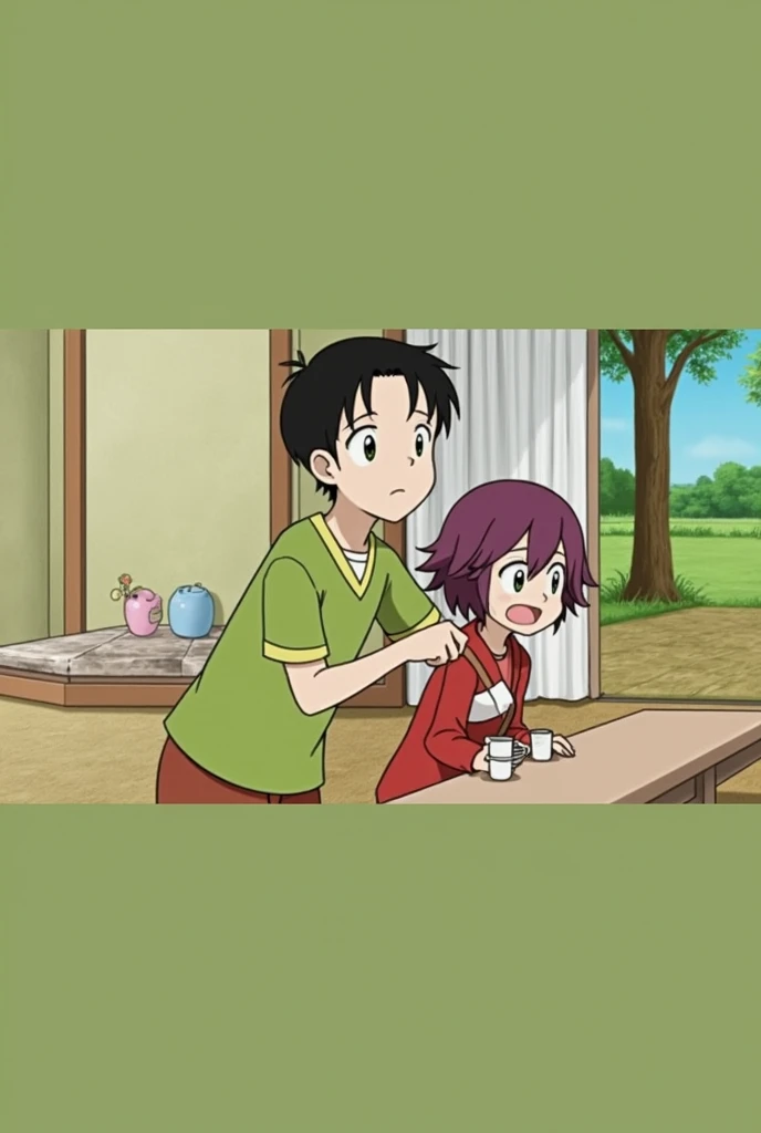 woman, tears from the eyes, with very short orange hair, gathered in a small ponytail and green eyes, in a grey T-shirt and grey pants, holds an unconscious woman in his arms,, closed eyes, with black long hair in a white T-shirt and a blue long skirt, Brown boots, anime art, masterpiece, realistically, professional quality, super detail