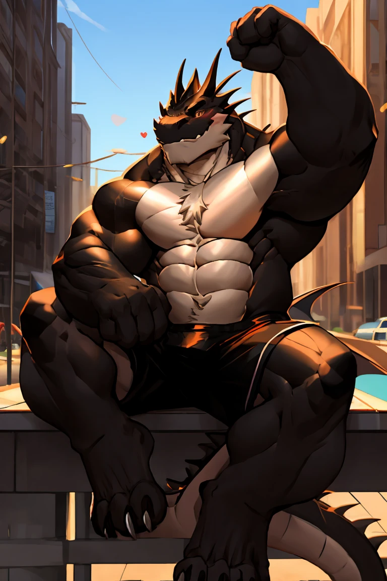 human nature, cannon, male, solitary, ((the strong,Handsome,massive muscular,masculine)), (huge black dragon,big and tall), Chibo,eight-pack abs,((the soles of the feet face the audience,Dirty white socks)),daily clothes,Sweat:1.4,high quality, (4K,high quality, high resolution, masterpiece,sfw), cartoon,((by lindong))
