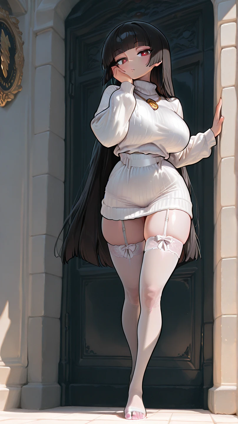 (((masterpiece、top-quality、top-quality、Official art、Beautifully Aesthetic:1.2)))、(1girl in:1.3)、ighly detailed、highestdetailed、A dark-haired、(((White lingerie)))、(shinny skin)、(Many colors:1.4)、Colossal tits、large full breasts、Sheer areol