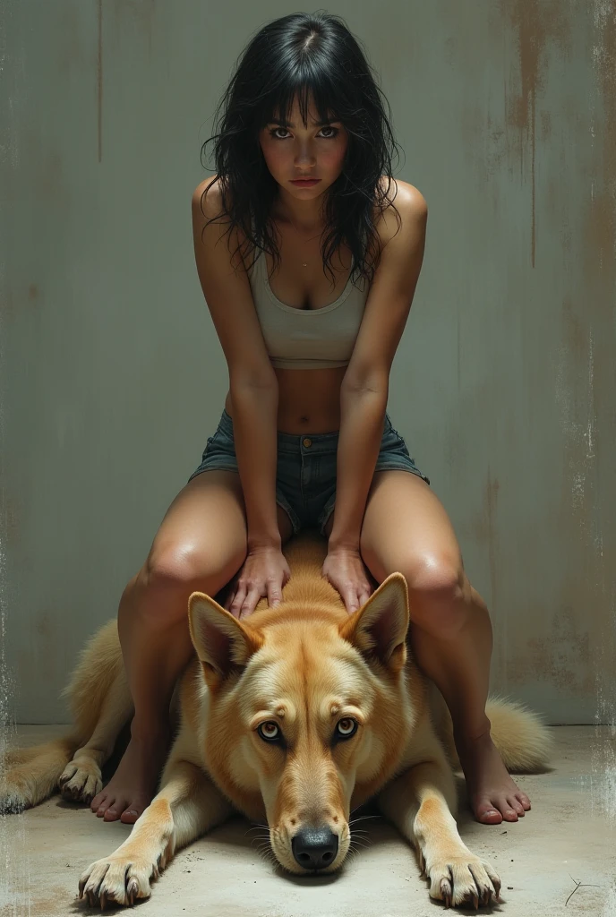 1 girl,Manticore,bare,no,Cum inside,legs apart,Cowboy Shot,