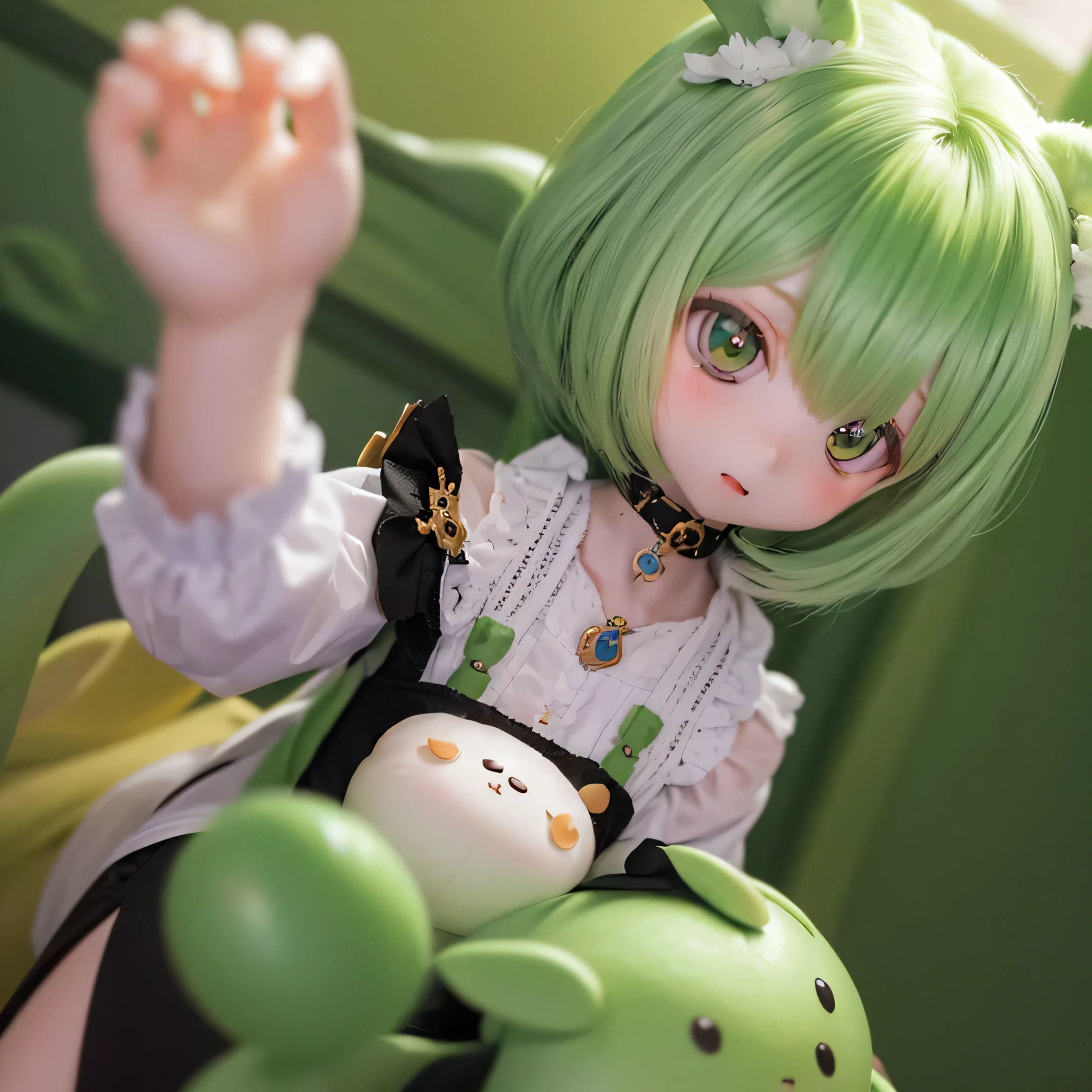     is cute  green-haired zundamon in playful pose, (    chibi), (((((( Mother )))))),         Detailed Character Designs     ,       complicated details ,     super high resolution super realistic   ,       photorealistic , 8k,     masterpiece  ,       is high resolution,       bright color,        soft writing  ,       natural light,  、 Warm Palettes     ,  wonderful , Magical, Fantasy    ,     is cute ,     adorable, , Heartwarming、Edamame