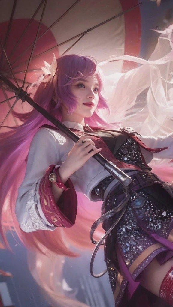 Portraits of the most beautiful chaotic forms, elegance, Fauvist design, bright colors, romanticism, by James Jean, Roby Dwi Antono, Ross Tran, Francis Bacon, Michal Mraz, Adrian Ghenie, Petra Cortright, Gerhard Richter, Takato, Yamamoto, Ashley Wood, Atmosphere, Trends on ArtStation. 8K masterpiece. (Alphonse Mucha Style:1.2), 3D Render, CGI, Symetrical, Octane Render, 35mm, Bokeh, 9:16, (Intricate Details:1.12), HDR, (Intricate Details, Hyperdetailed:1.15), (Natural Skin Texture, Hyperrealism, Soft Light, Sharp:1.5), rimlight, low, glowing, thighs, wearing a flowing, silky traditional oriental dress, pink, tight translucent trousers,