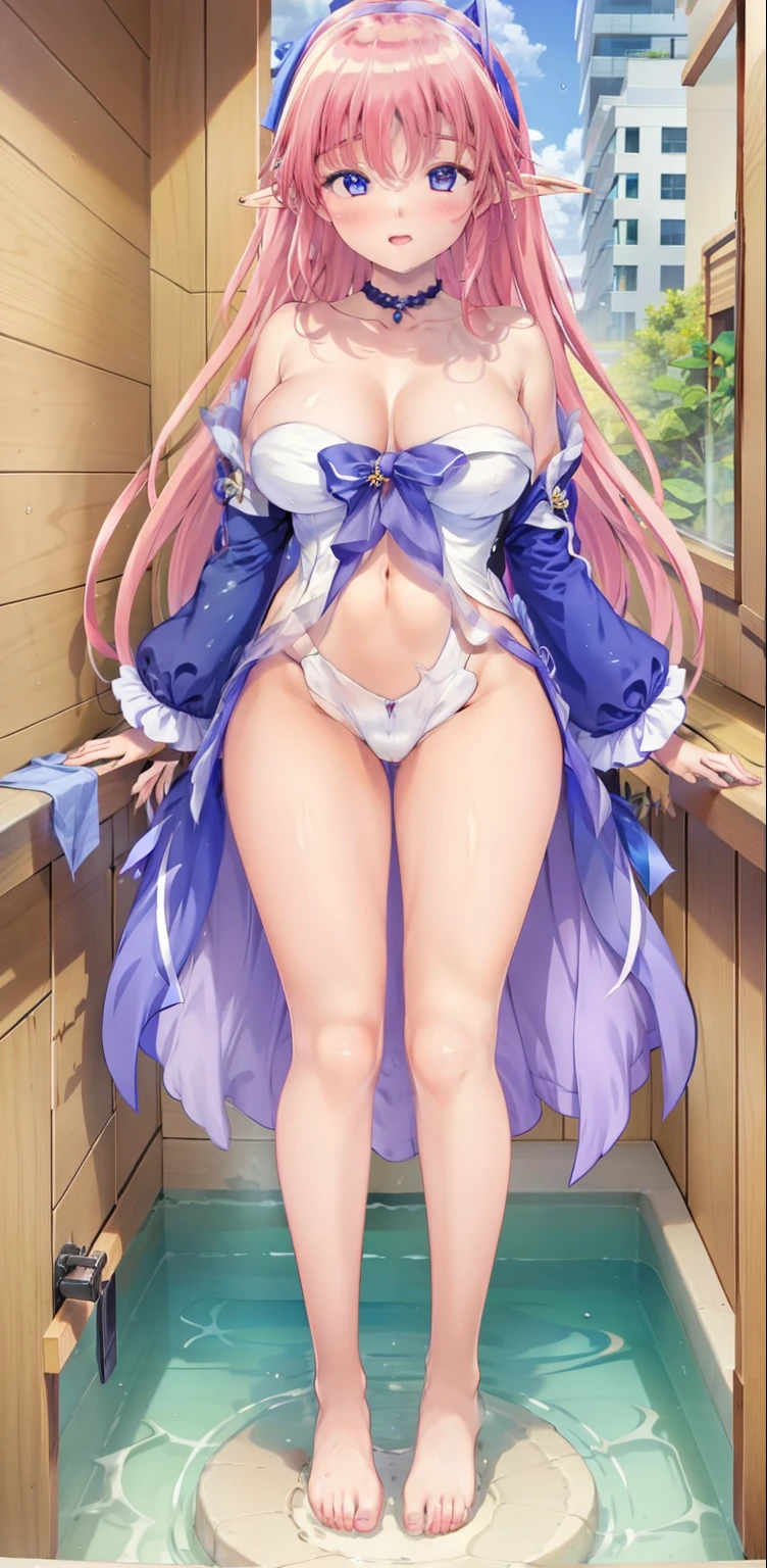 Very beautiful girl, See through,Beautiful and fair、Beautiful Skin、Glowing Skin, bright, Refreshing and gentle look, Perfect beautiful face、Beautiful shiny bangs, Small breasts,Lace dress,See through,(((女性のためのsexyな透明なパンティー,Hola,seamless,Low waist,Plain,Quick-drying underwear,sexy))),(To look directly at the crotch.),(Tea-colored hair with a pink ribbon and twin tails:1.23),(((ベルトとストラップ付きのFor women下着セット,Metal Chain,sexyなランジェリー,4 Piece Set,Porn Wear,Nightclub Temptation,For women))),((Underwear is transparent level 55%)),((50% chance of wearing thin underwear%)),(Extremely small underwear that shows the pussy line)