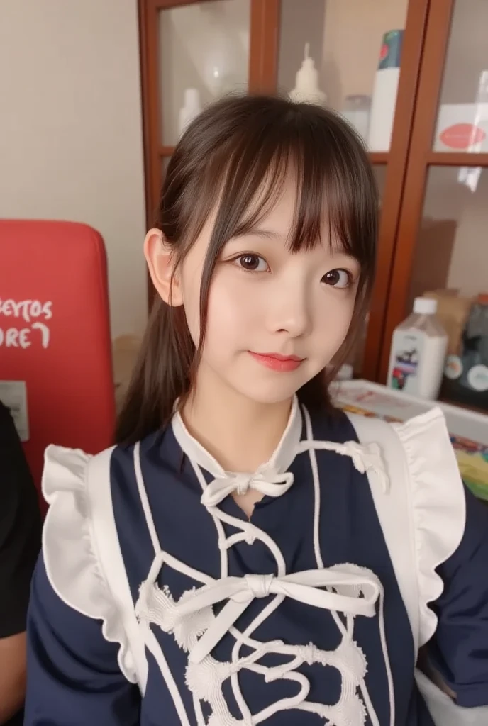 Photo quality,Masterpiece,Realistic,( cute kung fu girl:1.9),(Detailed young face:1.9),(Very embarrassed look:1.9),(Thin legs:1.9),(Cosplay as a game character:1.9),(Chinese Girl:1.9),((Droopy eyes:1.9)),((Body type of a 16 year old Tits:1.9)),(Cute school girl hairstyle:1.9),((Skinny Legs)),Very pale skin,Show your forehead,Detailed body,Detailed hands,No makeup