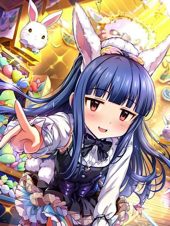 kemono girl, rabbit girl,, cute look, dress