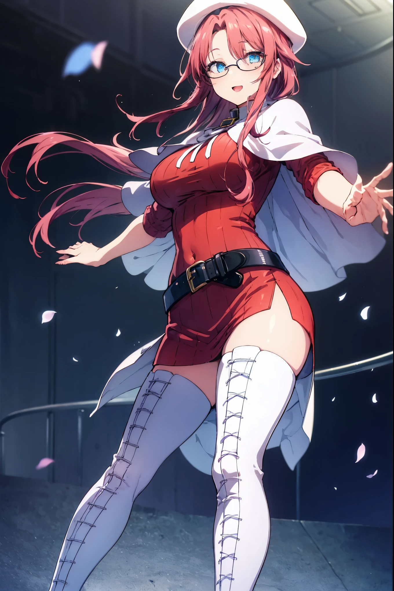 "Create a fusion image of Erza Scarlet from 'Fairy Tail' and 'Haikyuu!!', where Erza is wearing the Karasuno High School volleyball team uniform, looking ready for a match on the volleyball court."