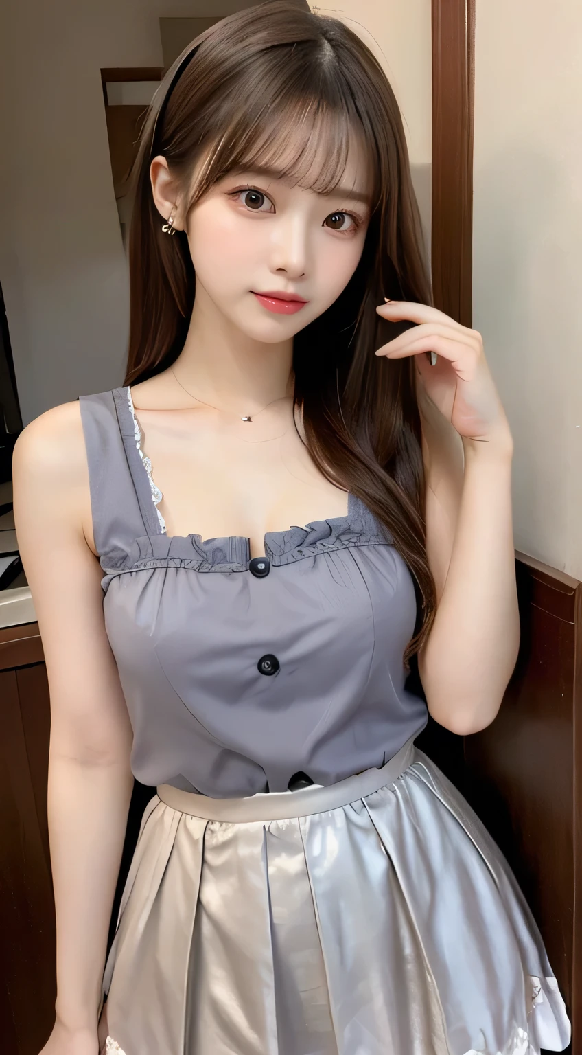 night bar, spread legs, naked, (business shirt), ((of the highest quality, 8K, masutepiece: 1.3, Raw photo)), Sharp Focus: 1.2, (1 AESPA Girl :1.1), (Solo: 1.18), (Realistic, Photorealistic: 1.37), (Face Focus: 1.1), Cute face, hyperdetailed face, Short messy hair, updo, (Small breasts, flat chest: 1.3), Thigh, flower
