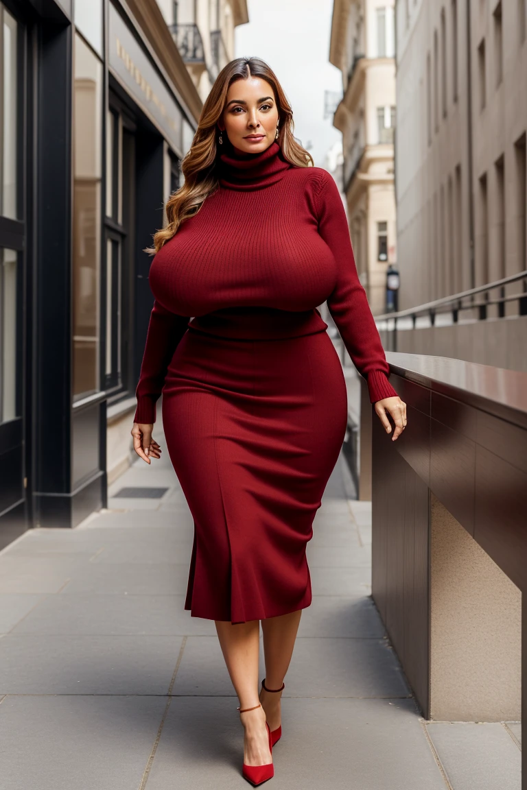 ((High quality, 8K, masterpiece: 1.3)), natural full body shape Beautiful girl: 1.4, (brown hair, huge: 1.3), sexy red clothes Alluring colors, light transparent body looks, outdoor, highly detailed face, detailed eyes, double eyelids