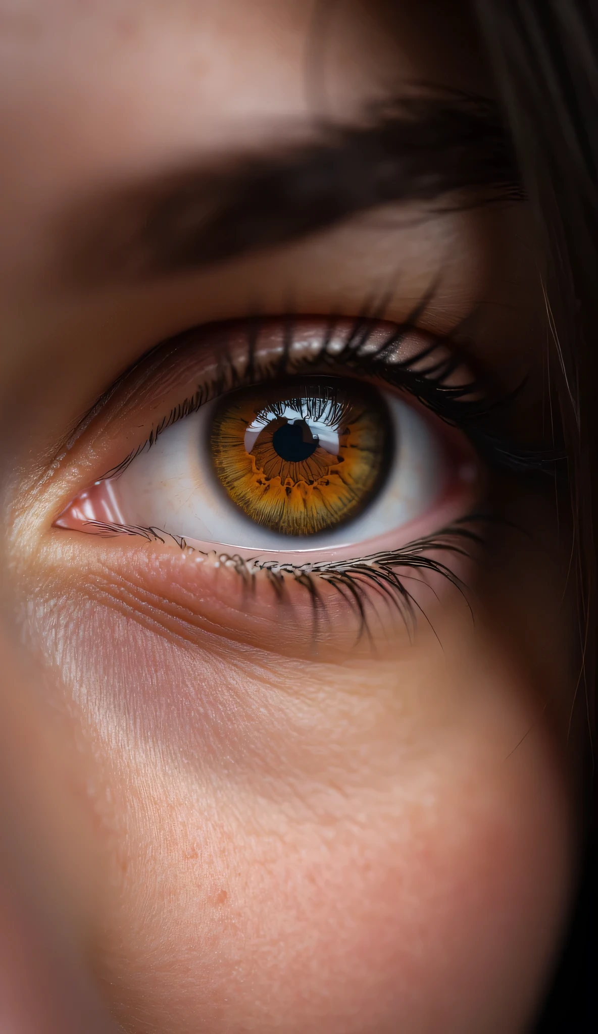 super close up shoot of woman brown eye, hign resolution