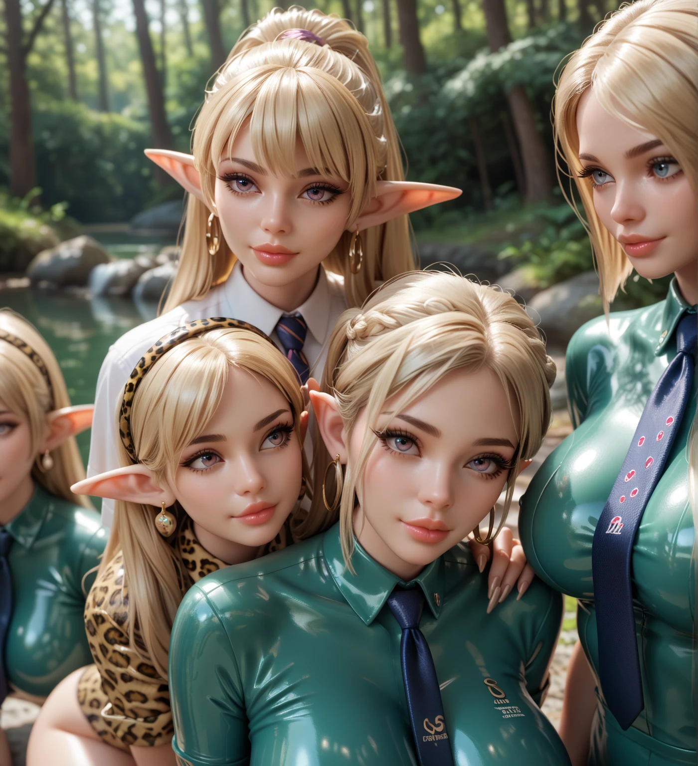 3 girl sex, flat chest, small breast, leg spread, lovely, elf