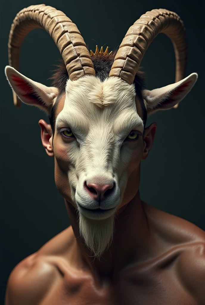 Un. Belle homme avec des cornes de taureau