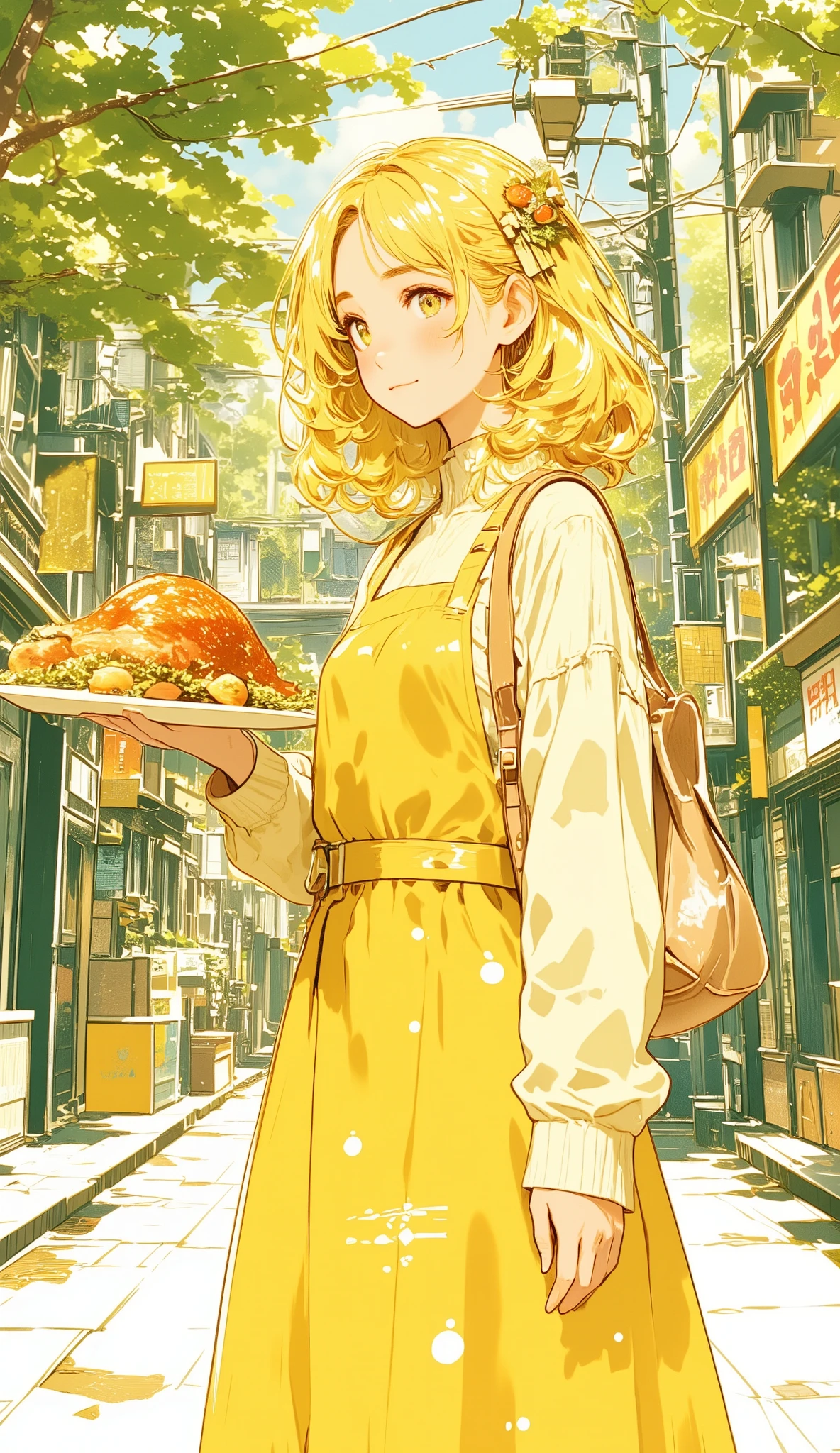 chrome yellow illustrations , Flat Street , cake decoration, Roast turkey, Girl on her way home from school, yellow-green illustrations , End of the year, English muffins , Christmas Eve , Girl, Merry Christmas , mimosa illustrations , To you, illustrations with canary yellow as the main color,, Busy Cities , beautiful woman, Santa Claus, cream yellow illustrations