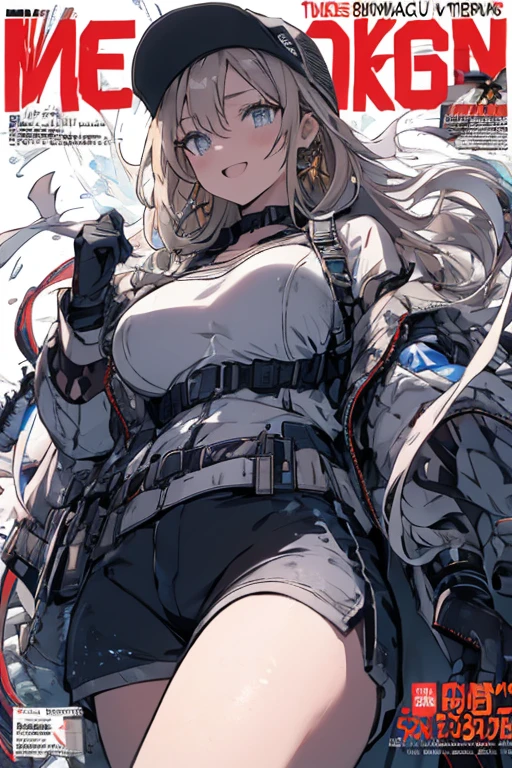 de pele branca, Massive, muscular girl, Kaiju, aggressive, Proud,long, wavy white hair,Long dark blue coat,very very gigantic boobs,muffler,Wolf Girl,Golden decoration,big tail,trouser,Big animal ears,huge sword,long boots,Warm clothing,Clothes that are large in size,No skin exposure,Fluffy,venusbody,arknights,angry,