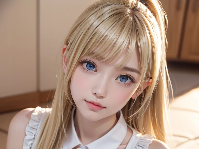 (Detailed face:1.3),1人のgirl, 18-year-old、cute、(((Euphoric face:1.2)))、Open your mouth、(Completely naked:1.3)、、Big Breasts 、(Brown eyes:1.2), ((Gal Hairstyles)) Blonde Hair、girl, (Eye and facial details:1.0), break, (masterpiece, Highest quality, Very detailed,8k:1.3),Upper Body,Sitting on the floor