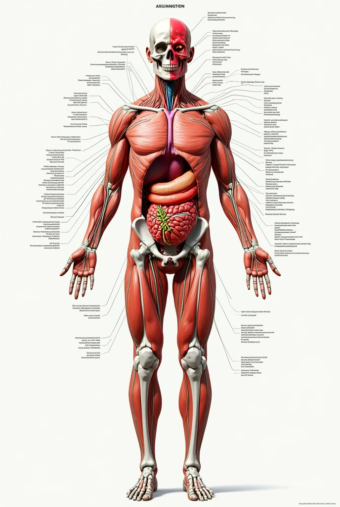 Human Anatomy Puzzle, hyperealistic lateral section of a layerd  human body made of  skeleton, muscle detached from skeleton, skin detached from muscle, glossy textures, anatomy, DISASSEMBLY DIAGRAM  <lora:yushuang:0.5>