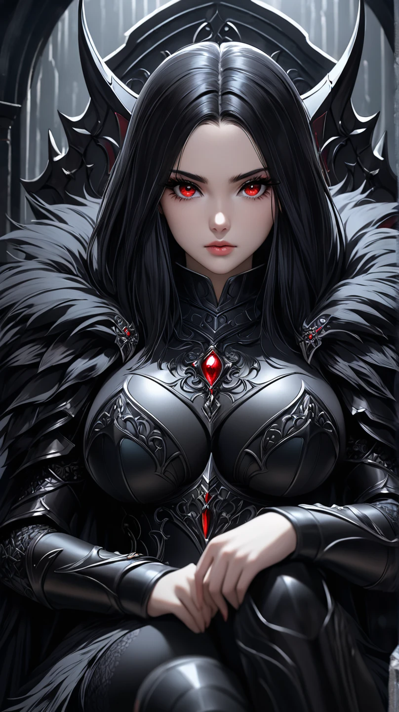 analog style, ((intricate details)), full torso shot, cold lighting, beautiful, (pale gothic evil princess), (black hair), (intricate), ((skeletal skimpy onyx dress armor)), ((jagged obsidian crown)), dynamic pose, windblown hair, perfect face, (realistic eyes), round iris, (((red eyes))), perfect eyes, intricate, complex, Helios 44-2, swirly bokeh, trending on artstation, sharp focus, studio photo, intricate details, highly detailed, sharp, dnd character portrait, (oil on canvas), perfect lighting, Masterpiece, detailed background, portrait by artgerm and greg rutkowski, cinematic lighting, 8k