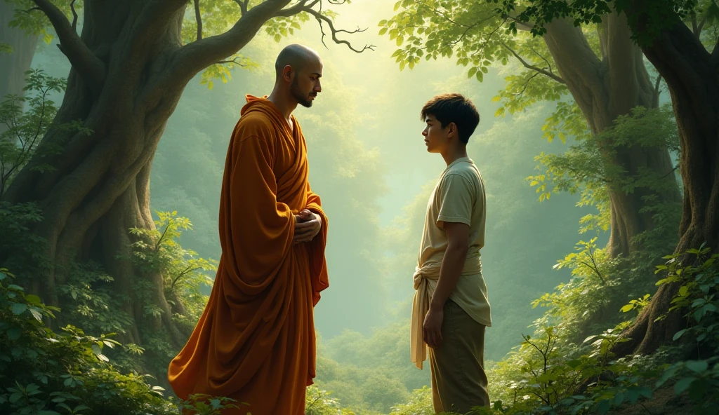 Chanakya with chandragupt
In the forest