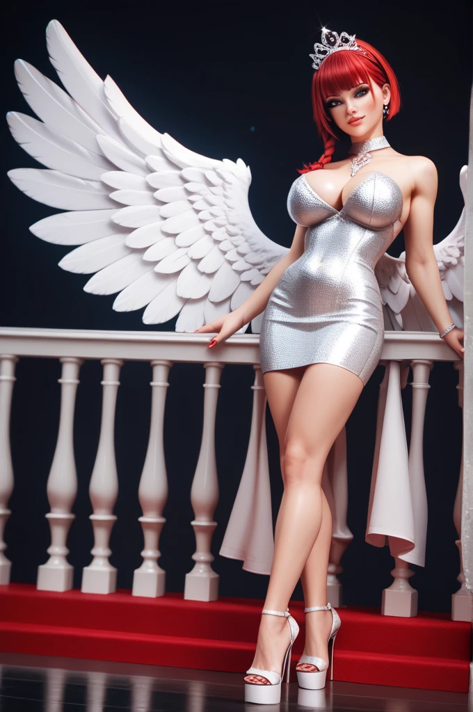a close up of a woman in a purple dress with wings, (full body xianxia), diablo 4 lilith, aion, beautiful elegant demon queen, female lord of change, full - body majestic angel, a beautiful fantasy empress, diablo 4 queen, beautiful succubus, succubus in tight short dress, ((a pair of detailed realistic huge angel wings)), (hyperrealistic), (illustration), (high resolution), (8K), (extremely detailed), (best illustration), (beautiful detailed eyes), (best quality), (ultra-detailed), (masterpiece), (wallpaper), (photorealistic), (natural light), (detailed face), (high detailed realistic skin texture), (anatomically correct), (solo), (1girl), (high detailed realistic hair), (caramel hair), (heterochromic eyes), (detailed eyes), (beautiful red eyes), (sparkling eyes), (realistic breasts), (slim waist), (slender abs), (dynamic modelling pose), (closed tiny mouth), (concentrated expression), (dimple), forest,