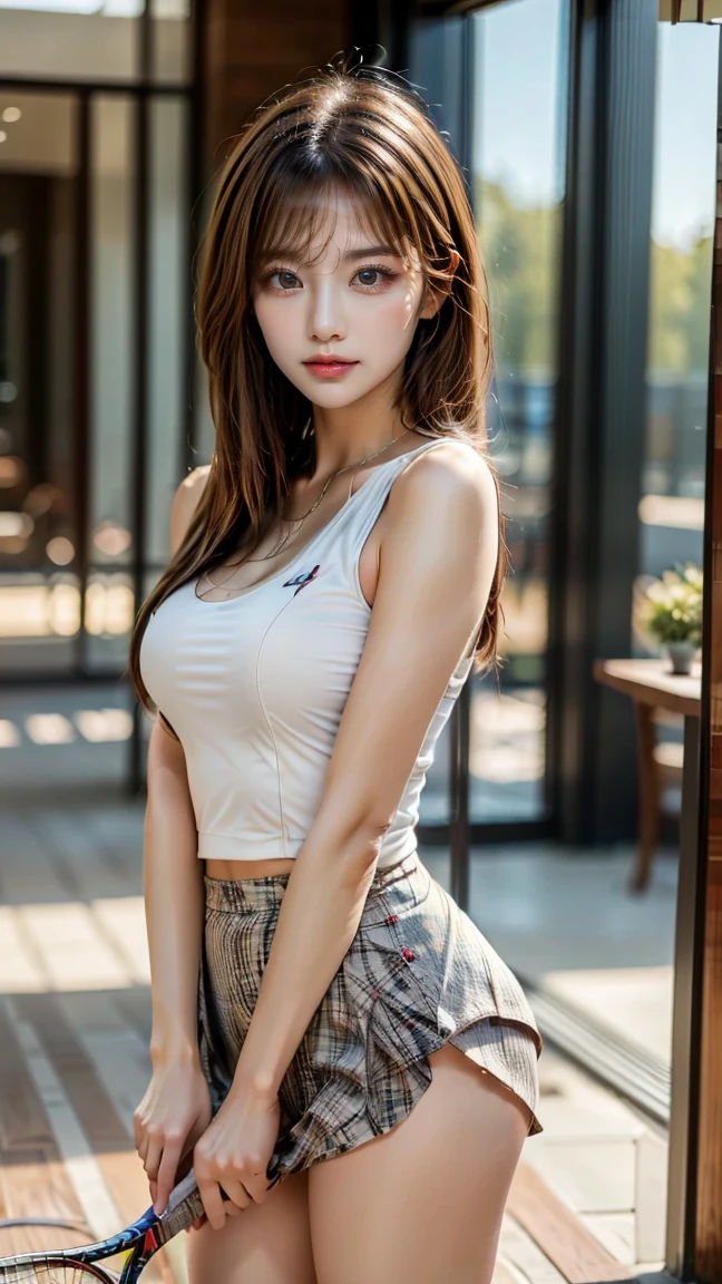 (best quality, 8k,32k,masterpiece, UHD:1.2),extremely detailed CG unity 8k wallpaper,intricate details,Raw photo,(photorealistic:1.4),atmosphere,ultra high res,Realistic,Real,Huge_filesize,incredibly absurdres,(centered:1.3),Ultra illustration,(ultra-detailed),cinematic lighting,various colors,depth of field,art by krenz cushart,golden hour lighting,taken by Canon EOS,SIGMA Art Lens 35mm F1.4,ISO 200 Shutter Speed 2000,blurry background,
BREAK,
1girl,(smile:1.5),slim body,(long hair with see-through bangs:1.4),solo,18-year-old Japanese beautiful woman,(hibiscus garden,red frill camisole,denim:1.5),(light brown hair:1.5),((brown eyes)),Large breasts,chest, Soft white skin that shines with every detail,pale skin,Very beautiful face,Very well-formed face,Natural and realistic face,Best,beautiful detailed eyes,striking eyes,Eyes drawn in detail, smile with your mouth closed,Detailed mouth,Detailed lips,shiny beautiful lips,Glossy lips,simple earrings,necklace,jewelry, solo focus,low neckline,
BREAK,
Back lighting,kool,Standing,
BREAK,
(dutch angle,sexy pose:1.4),cowboy shot,looking at viewer,
BREAK,tzuyu,yui aragaki,